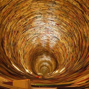 book arranged in circular ways