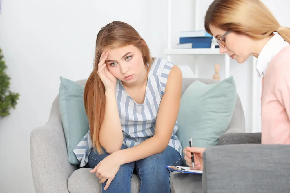 Psychologist working with patient